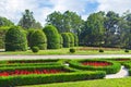 Beautiful flowerbed and fields