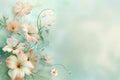 Beautiful Flowers Background, Light Blooming Pattern, Color Flower Mockup, Floral Banner Royalty Free Stock Photo