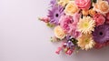 Beautiful flowers bouquet with copy space, generative ai Royalty Free Stock Photo