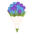 Beautiful flowers bouquet icon cartoon vector. Courier express Royalty Free Stock Photo