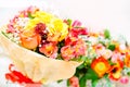 Beautiful flowers bouquet wedding day. Mothersday or valentines day concept. Close up image with selective focus.