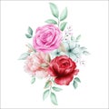 Beautiful flowers bouquet for wedding or greeting cards element vector Royalty Free Stock Photo