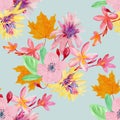 Aquarelle wild flower for background, texture, wrapper pattern, frame or border.