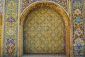 Beautiful flowers on the ceramic tile wall of the Golestan Palace, Iran.