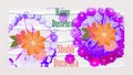 Beautiful Flowers Design Text Happy Dussehra And Shubh Dussehra Illustration Image. Background Is White