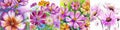 beautiful flowers. Flower garden. Multicolored flowers. Collage. Generative AI. copy space