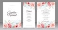 Beautiful flowers garden wedding invitation card set template Royalty Free Stock Photo