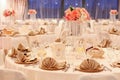 Beautiful flowers on table in a wedding day Royalty Free Stock Photo