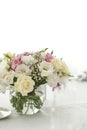 Beautiful flowers on table in wedding day Royalty Free Stock Photo