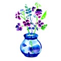 Beautiful flowers in vase isolated