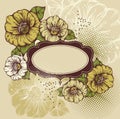 Beautiful flowers with a vintage frame