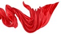 Beautiful flowing fabric of red wavy silk or satin. 3d rendering image Royalty Free Stock Photo