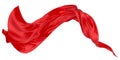 Beautiful flowing fabric of red wavy silk or satin. 3d rendering image. Royalty Free Stock Photo