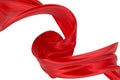 Beautiful flowing fabric of red wavy silk or satin. 3d rendering image Royalty Free Stock Photo
