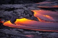 Flowing lava in Hawaii Royalty Free Stock Photo