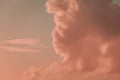 Beautiful fluffy cloud in the sky at sunset. Royalty Free Stock Photo