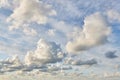 Beautiful fluffy clouds against the background of the blue sky in the afternoon Royalty Free Stock Photo