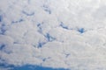 Beautiful fluffy white clouds or Altocumulus with blue sky and Sunlight, Nature background Royalty Free Stock Photo