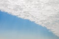 Beautiful fluffy white clouds or Altocumulus in the form Contrail or Straight line with blue sky, Nature background Royalty Free Stock Photo