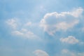 Beautiful fluffy white clouds with blue sky and Sunlight, Nature background Royalty Free Stock Photo