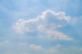 Beautiful fluffy white clouds with blue sky and Sunlight, Nature background Royalty Free Stock Photo