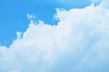 Beautiful fluffy white Cumulus clouds with blue sky, Nature background Royalty Free Stock Photo