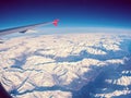 Beautiful fly over winter Alps mountains Royalty Free Stock Photo