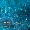 Flyer or web banner With Two wedding Gold Rings Royalty Free Stock Photo