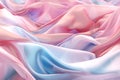 Beautiful flying pink and blue background with soft and flowing fabric in the middle