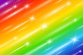 Beautiful flying stars on an abstract colored rainbow background. Vector wallpaper Royalty Free Stock Photo