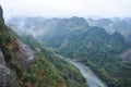 The beautiful fog mountains landscape in spring Royalty Free Stock Photo