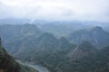 The beautiful fog mountains landscape in spring Royalty Free Stock Photo