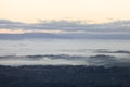 Beautiful Foggy Mist Morning Above Regional Area Of Austraia