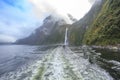 Beautiful foggy scene of milfordsound fiordland national park so