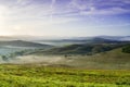 Beautiful foggy sunrise landscape in Tuscany, Italy Royalty Free Stock Photo