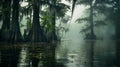 Foggy swamps of Louisiana