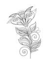 Beautiful Folkloric Flower, Nature Inspired Design Element