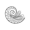 Beautiful Folkloric Indian Paisley Swirl, Nature Inspired Design Element
