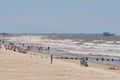 Beautiful Folly Beach, SC with pier in backgroun