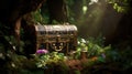 Enchanted Forest Treasure Chest. Generative AI