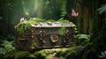 Enchanted Forest Treasure Chest. Generative AI