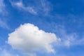 Beautiful form of white fluffy clouds on vivid blue sky in a suny day Royalty Free Stock Photo