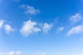 Beautiful form of white fluffy clouds on vivid blue sky in a suny day Royalty Free Stock Photo