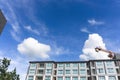 Beautiful form of white fluffy clouds on vivid blue sky in a suny day Royalty Free Stock Photo