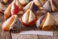 Beautiful fortune cookies decorated with candy sprinkles close-u
