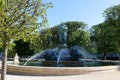 A beautiful fountain called Observatory fountain in the southern part of Luxembourg Gardens. Fountain was erected in Royalty Free Stock Photo