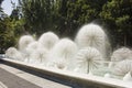 Beautiful fountain on a clear Sunny day in the seaside Boulevard of Baku, Republic of Azerbaijan. Royalty Free Stock Photo