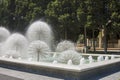 Beautiful fountain on a clear Sunny day in the seaside Boulevard of Baku, Republic of Azerbaijan. Royalty Free Stock Photo