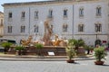 Beautiful Fountain of Diana on the Archimedes Square in famous Ortigia Island