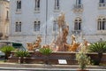 Beautiful Fountain of Diana on the Archimedes Square in famous Ortigia Island